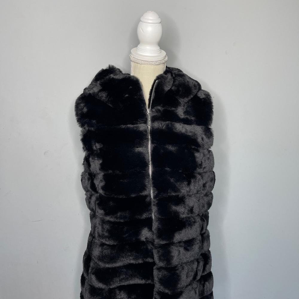 Michael Kors Faux Fur Vest Black Small NWT